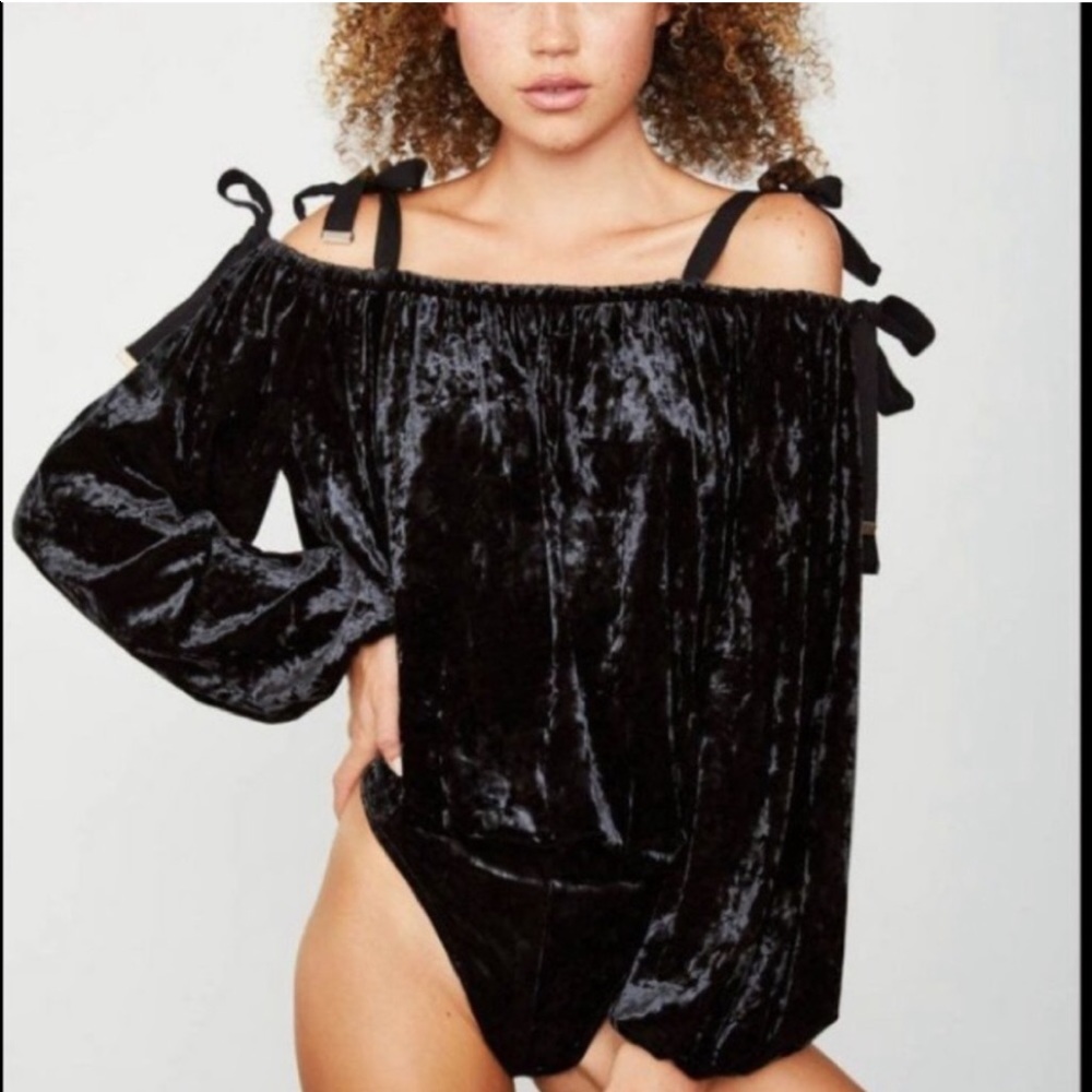 NWOT We Are HAH Beg 2 Differ Velvet Bodysuit